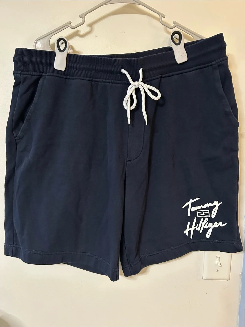 Tommy Hilfiger Navy Athletic Drawstring Shorts with White Logo